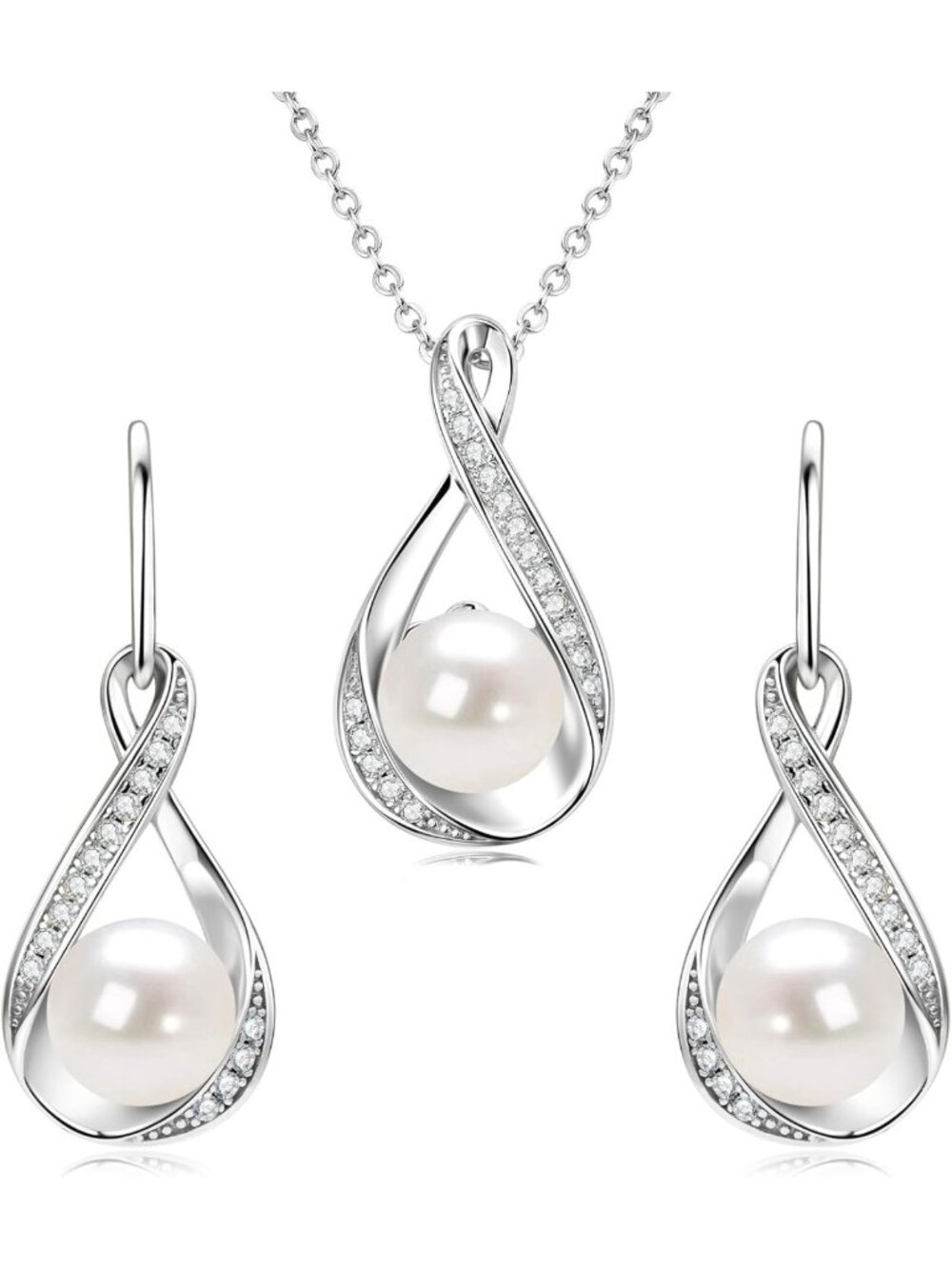 Elegant Freshwater Pearl Jewelry Set - Necklace & Earrings for Women, Gift-Ready
